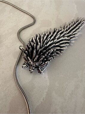 Silver Spike Porcupine Pendant Necklace